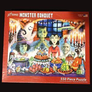 Vermont Christmas Company Monster Banquet Jigsaw Puzzle, 550 Pieces